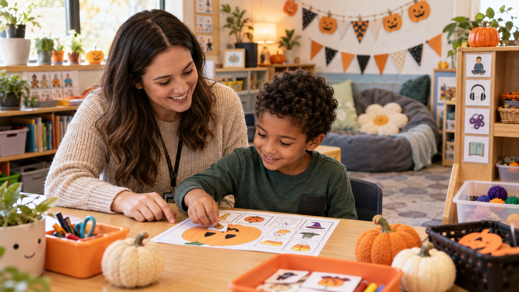 special ed visual schedule Halloween